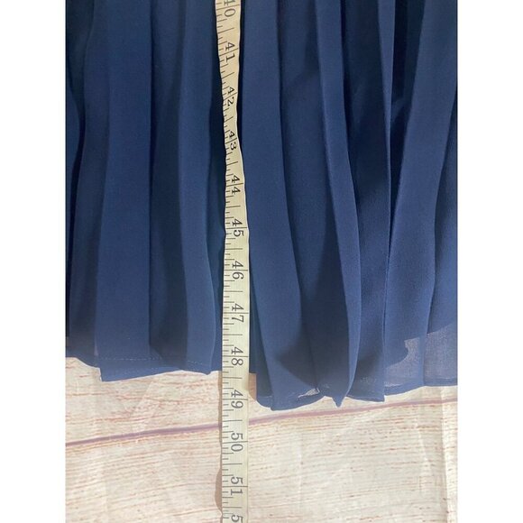 ASOS Women's Crochet Chiffon Blue Pleated Cut Out Cocktail Dress - 14 - Picture 4 of 14